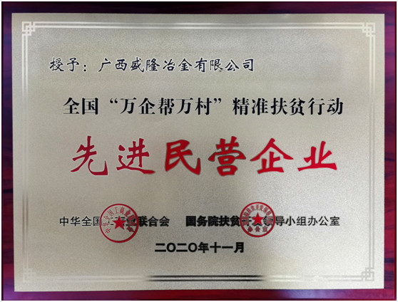 Kaiyun（中国大陆体育）荣获全国“万企帮万村”先进民企荣誉称号
